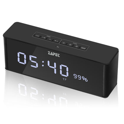 ZAPET Speaker Portable Bluetooth Speaker Wireless  Stereo Music Soundbox with LED Time Display Clock Alarm Loudspeaker