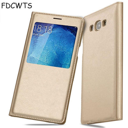 Smart View Flip Cover Leather Wallet Phone Case For Samsung Galaxy A5 2015 A7 GalaxyA5 A 5 7 SM A500 A5Case A700 A700F SM-A500F