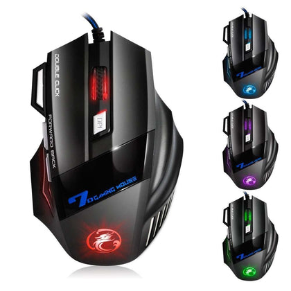 Professional Wired Gaming Mouse 5500 DPI Silent Mause 7 Buttons Cable USB LED Optical Gamer Mouse  For PC Computer Game Mice X7
