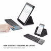 Kemile Portable Twice Folding Bluetooth Keyboard Bt Wireless Foldable Touchpad Keypad For Ios/Android/Windows Ipad Tablet