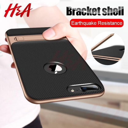 H&A Luxury Holder Phone Case For iPhone 6 6s 7 8 Plus Full Cover Shockproof Cover For iPhone X XS Max XR 10 Kickstand Cases Capa