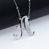 Us Stockuloveido Necklace Pendant Letter A B C D E F G H I J K L M N O P Q R S T U V W X Y Z Silver Color Zirconia Jewelry Nl025