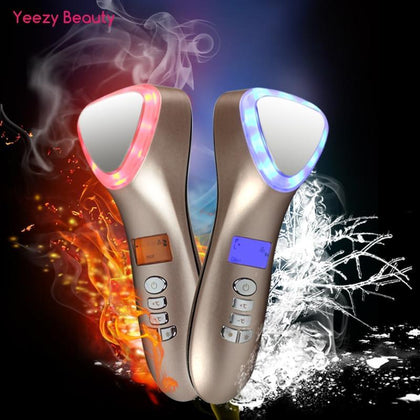 Ultrasonic Cryotherapy LED Hot Cold Hammer Facial Lifting Vibration Massager Face Body Spa Import Export Beauty Salon Machine