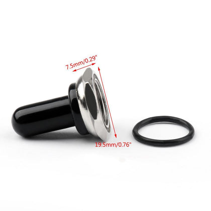 Areyourshop Auto Car Toggle Switch Boot 12mm Rubber Waterproof Cover Cap T700-3 Black 1/4PCS Wholesale Switched