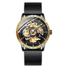 Ik Colouring Mens Watches Mesh Braided Stainless Steel Band Automatic Mechanical Male Clock Skeleton Steampunk Relogio Masculino