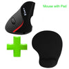 Wireless Vertical Mouse Ergonomic 1600Dpi Optical Muase Rechargeable Usb Computer Mice With Wrist Rest Mouse Pad For Pc Gamer