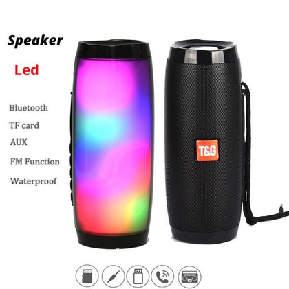 Wireless Bluetooth Speaker Portable Column Outdoor Speaker 10W Subwoofer Sound Bar with Mic Support FM Radio TF USB Music Player