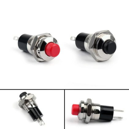 Areyourshop Mini Push Button SPST Momentary N/O OFF-ON Switch 2 Pin 10mm DC 24V/0.5A For Car/Boat 1/