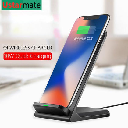 Qi Wireless Charger Stand Holder for Huawei Mate 20 Pro Mobile phone 10W Wireless Fast Charging for iPhone X Xs Samsung S8 S9 