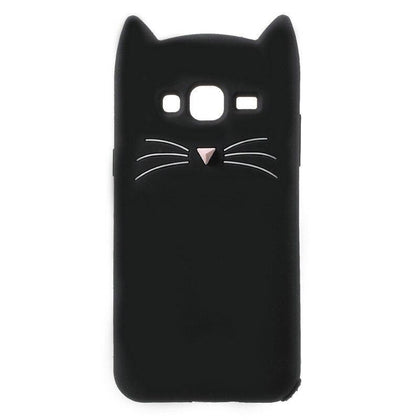 Cute 3D Cartoon Beard Cat Silicone Soft Phone Case For Samsung Galaxy J1 J3 J5 J7 A3 A5 A7 2017 2016 2015 Core Grand Prime Cover