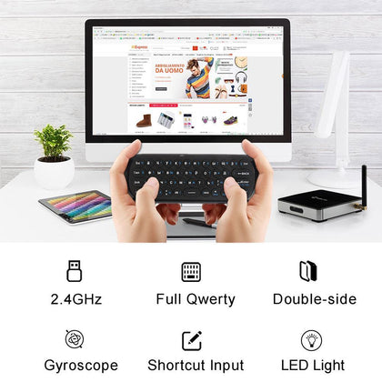 Mini Wireless Keyboard W1 Air Fly Mouse Gyro Sensing sensor 2.4G English Russian Remote Control For Windows Android TV Box PC
