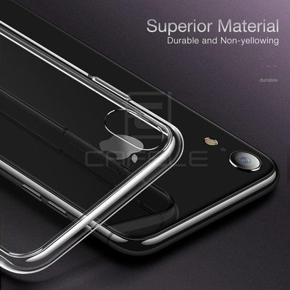 CAFELE Case For iphone X Xr Xs Max 7 8 plus soft TPU edge Tempered Glass Ultra Thin Transparent Glass Back Cover For iphone X Xs