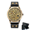Vintage Skeleton Mechanical Automatic Wrist Watch Men 2018 Shenhua Mechanical Steampunk Watches Self Winding Mens Leather Watch