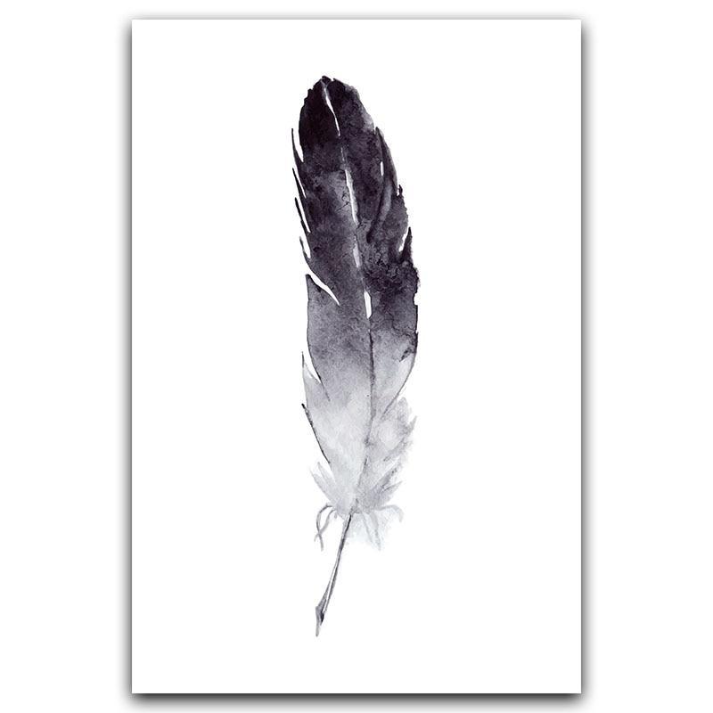 Black And White Dandelion Feathers Poster And Print Letter Love Wall Art Canvas Painting Home Picture Wall Decoration
