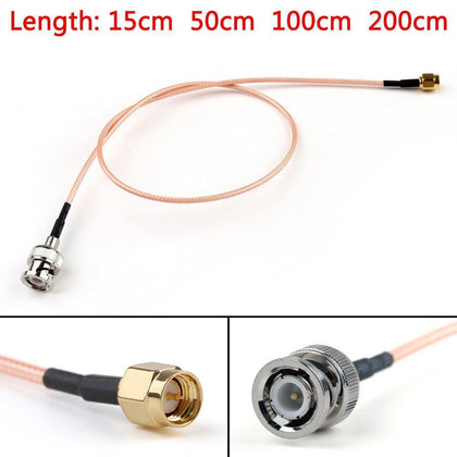 Areyourshop RG316 Cable BNC Male Plug To SMA Male Straight Crimp RG316 6ft Jumper Pigtail 15cm 50cm 100cm 50Ohm Wire Cable