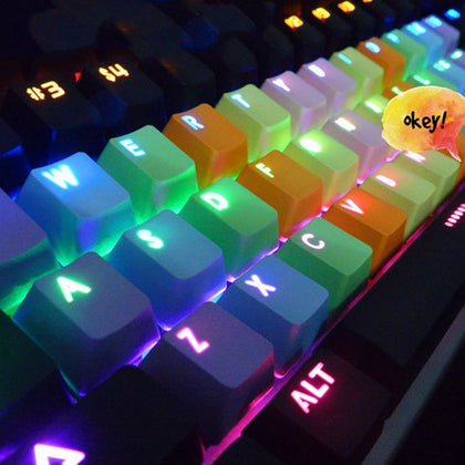 NOYOKERE Hot Sale Backlight PBT 37keys Double Shot Translucidus Backlight Backlit Rainbow Keycaps for Mechanical Keyboard