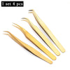 Professional Eyelashes Tweezers For Lashes Extension Nipper Stainless Steel High Precision Eyelash Extension Tweezers Set