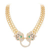 Tuliper Panther Leopard Animal Choker Necklace Austrian Crystal Statement Necklace Women Party Jewelry Valentine Top Gift