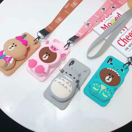 ORYKSZ 3D Cartoon Totoro Hand with Phone Case For iPhone 6 6s 7 8 Plus Cases For iPhone X XR XS Max Silicone Back Cover Fundas