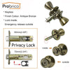 Probrico Antique Bronze Tulip Shape Door Locks Security Interior Mortic Door Handle For Bathroom Bedroom  Laundry Children'Room