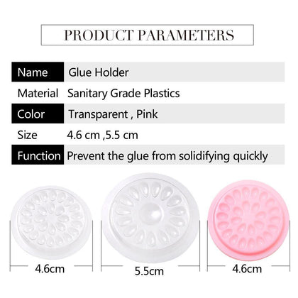 False Eyelashes Extension Glue Holder Fake Eye Lashes Extension Pallet Pads Plastic Gasket For Eyelash Extensions Flower shape
