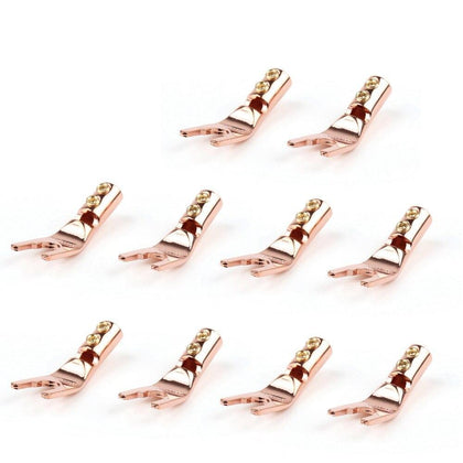 Areyourshop 2 / 10 Pcs Red Copper Speaker Cable Spade Connector Terminal Plug Connector Wholesale Connector 