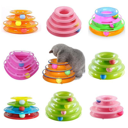 Funny Cat Pet Toy Cat Toys Intelligence Triple Play Disc Cat Toy Balls Cat Crazy Ball Disk Interactive Toy