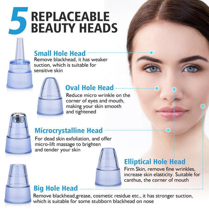 Blackhead Remover Skin Care Face Clean Pore Vacuum Acne Pimple Removal Vacuum Suction Facial Diamond Dermabrasion Tool Machine