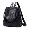Beraghini High Quality Pu Leather Women Backpack Fashion School Bags For Teenager Girls Casual Women Black Backpacks (Black)