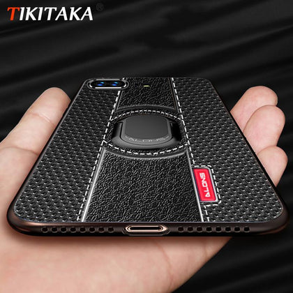 For iPhone XS Max case Car Holder Stand Magnetic Suction Bracket Finger Ring Soft TPU Cover For iPhone 6S 7 8 Plus X XR XS Max