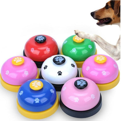 1PC Pet Toy Training Called Dinner Small Bell Footprint Ring Dog Toys For Teddy Puppy Pet Call