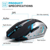 Azzor Rechargeable Wireless Gaming Mouse 7-Color Backlight Breath Comfort Gamer Mice For Computer Desktop Laptop Notebook Pc