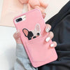 Lovely Pink Cartoon Bulldog Pocket Phone Cases For Iphone X 8 8 Plus 7 6 6S Plus Case Cute 3D Lace Dog Soft Silicon Back Cover