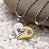 Mens Stainless Steel Chain Black White Heart Love Necklaces For Couples Paired Suspension Pendants For Men Women Sn102 5%