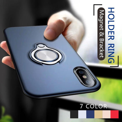 For iPhone XR X Luxury Car Magnet Hide Ring Stand Holder Phone Ring Case For iPhone XS Max 5s 6 s 7 Plus For iPhone 8 Plus Coque
