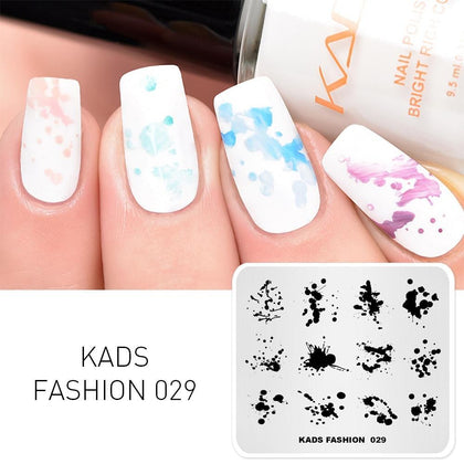 KADS Nail Templates Fashion 029 Splash-ink Painting Design Image Template Nail Stamp Templates Plate Stamping Nail Art Stencils