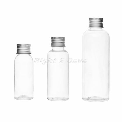 5PCS 30ML/50ML/100ML Plastic Bottle with Aluminum screw cap plug Cosmetic container travel kits portable PET lotion cream
