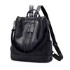 Beraghini High Quality Pu Leather Women Backpack Fashion School Bags For Teenager Girls Casual Women Black Backpacks (Black)