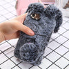 Fashion Fluffy Plush Warm Cell Phone Cases For Iphone Se 5 5S Cases Fur Rabbit Diamond Cover Soft Tpu Fundas Coque For Iphone 5