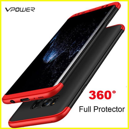 for Samsung Galaxy S8 Plus S10 S9 Plus Case Samsung S8 S10 Lite Cover Vpower 3 in 1 360 Full Protector Case Covers Without Glass