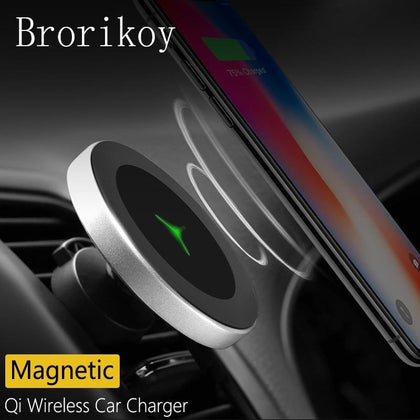 Qi Wireless Charger Car Air Vents Clip Magnetic Stand Holder Charging for iPhone X Xs 8 Samsung S8 S9 Wireless 10W Fast Charger