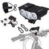 Waterproof Bike Light 3Xt6 Led Front Bicycle Headlight 4 Modes Safety Night Cycling Lamp+Rechargeable Battery Pack+Charger