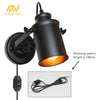 Industrial Wall Lamp Vintage Wall Light With Button / Dimming Switch Handy Retro Sconce Loft American Country Wall Light Fixture