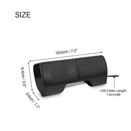 Mini Portable Clip-On USB Powered 3.5mm Jack Stereo Speakers Audio Speakers Support Volume Control For Laptop PC Desktop Tablet