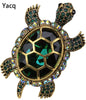 Yacq Turtle Tortoise Brooch Pin Pendant Summer Crystal Charm Fashion Jewelry Gift Women Girl Ba15 Gold Silver Color