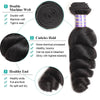 Allove Brazilian Loose Wave Bundles With Closure 100% Human Hair 2/3Bundles With 4X4 Lace Closure Middle Part Non Remy Hair Weft