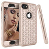 3-In-1 Impact Cover Hard&Soft Silicone Hybrid Case Universal For Iphone 6 6S 7 7 Plus 8 8 Plus Armor Phone Cases Bling Diamond