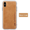 Genuine Leather For Iphone 7 Case Fashion Business Phone Case For Iphone 8Plus X Xs Solid Color Shock Resistance Protective Case