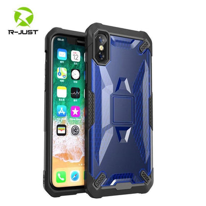 Rugged Protective Shockproof Phone Case for iPhone XR XS MAX X 6 6S 7 8 Plus Bumper Hard PC Back Cover Anti Slip Armor Shell