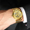 New Fashion Mechanical Watch Men Skeleton Design Top Brand Luxury Golden Mesh Strap Waterproof Male Automatic Clock Reloj Hombre